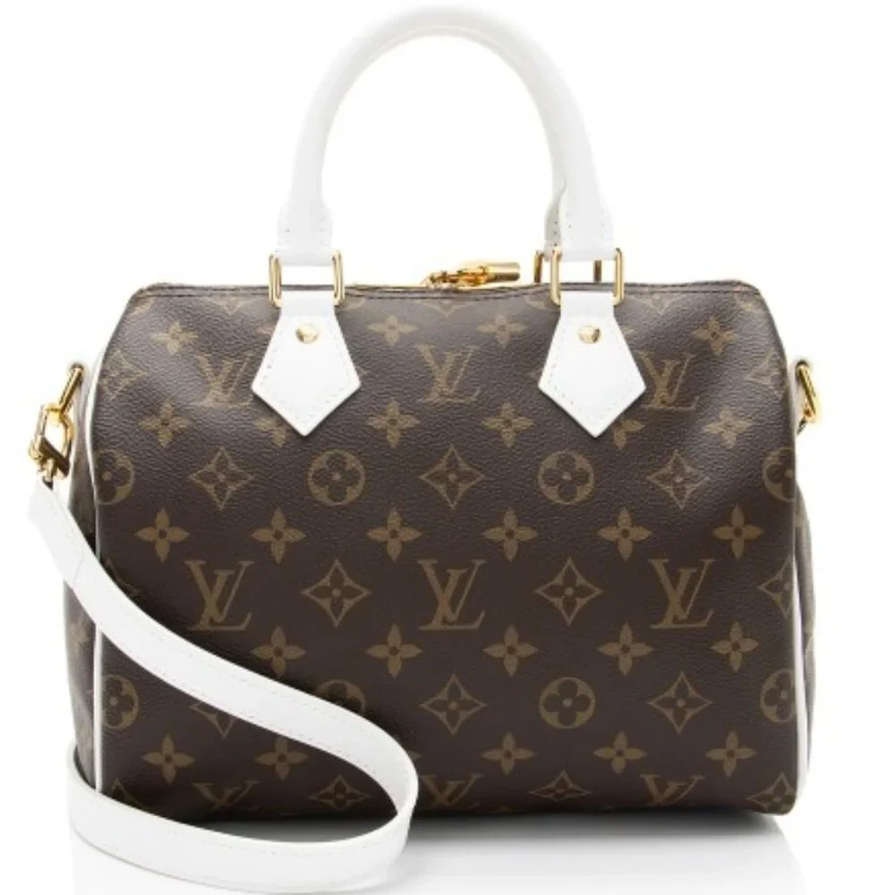 Louis Vuitton Brown and White Satchel - Picture 13 of 15